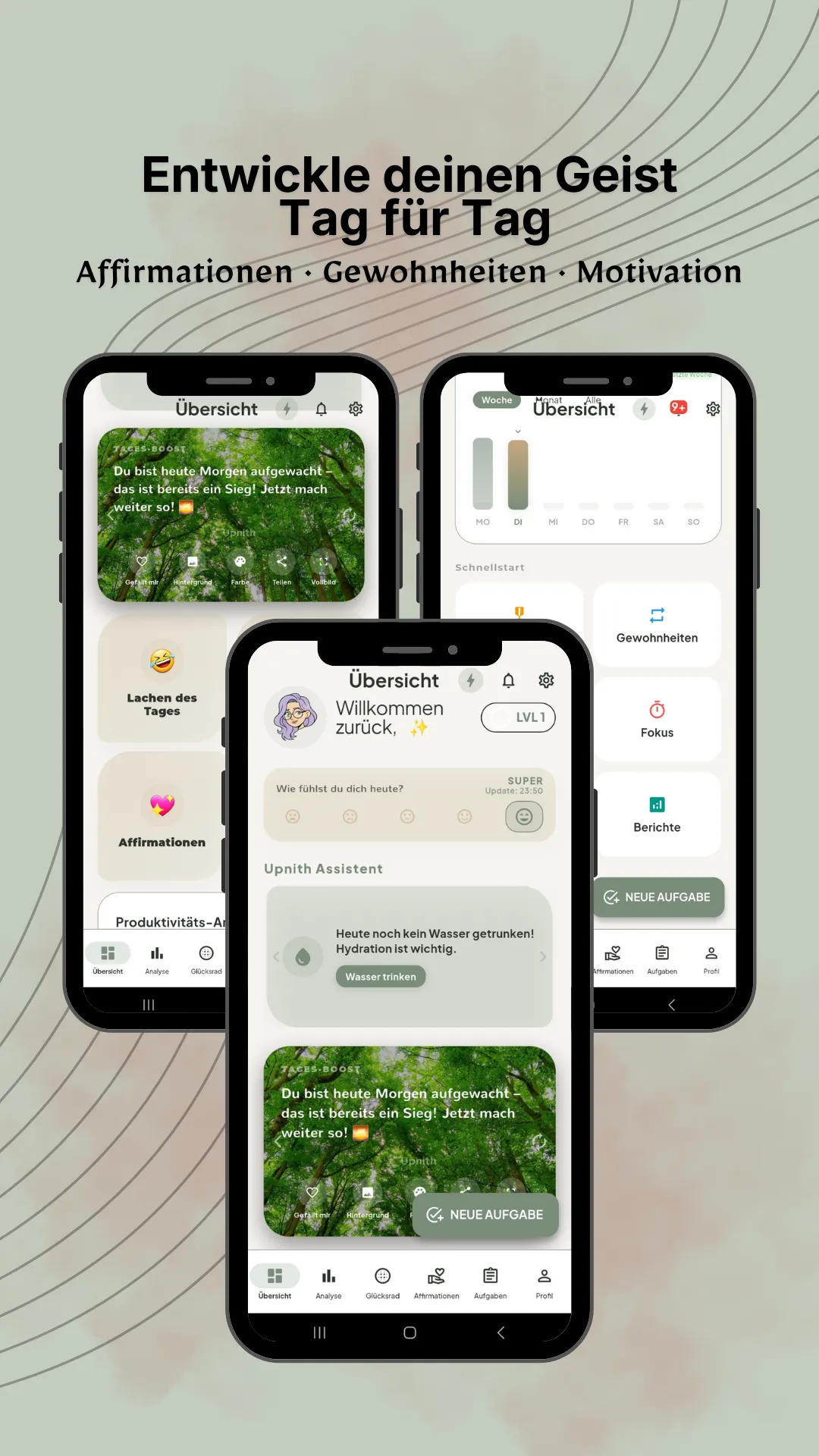 Upnith App Dashboard-Ansicht